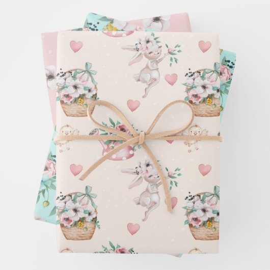 Pastel Spring Flowers Wrapping Paper Sheets Geschenkpapier Set (Beispiel)