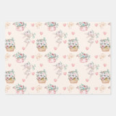 Pastel Spring Flowers Wrapping Paper Sheets Geschenkpapier Set (Vorderseite)