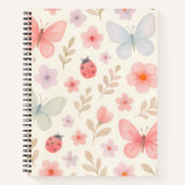 Pastel Spring Garden Pattern - Schmetterlinge, Lad Notizblock (Vorderseite)