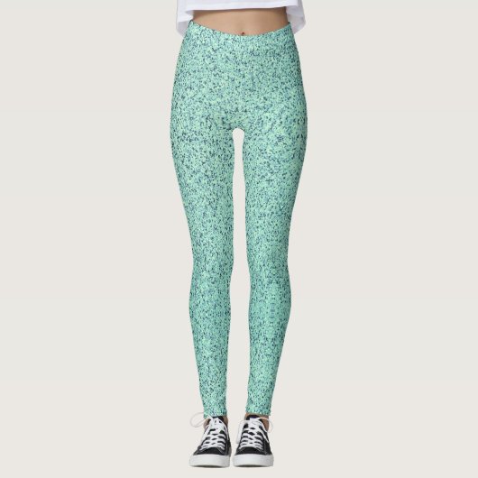 Pastel Spring Green Concrete Textur Leggings (Vorderseite)