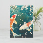 Pastel Spring Koi Blossom Ankündigung (Stehend Vorderseite)