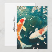 Pastel Spring Koi Blossom Ankündigung (Vorne/Hinten)