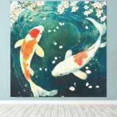 Pastel Spring Koi Blossom Leinwanddruck (Insitu (Holzboden))