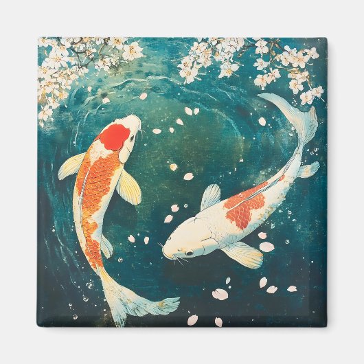 Pastel Spring Koi Blossom Magnet (Vorne)
