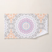 Pastel Spring Mandala Muster in Soft Symmetrie Badhandtuch Set (Handtuch)