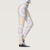 Pastel Spring Mandala Muster in Soft Symmetrie Leggings (Rechts)