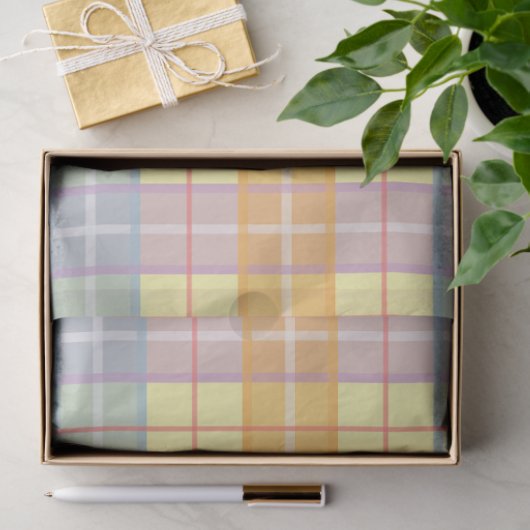 Pastel Spring Plaid  Seidenpapier (Geschenk)