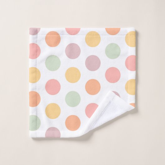 Pastel Spring Polka-Dots Badetücher Badhandtuch Set (Waschlappen)