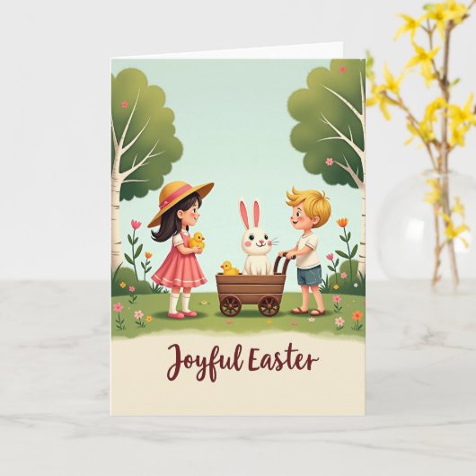 Pastel Spring Scene Card Karte (Gelbe Blume)