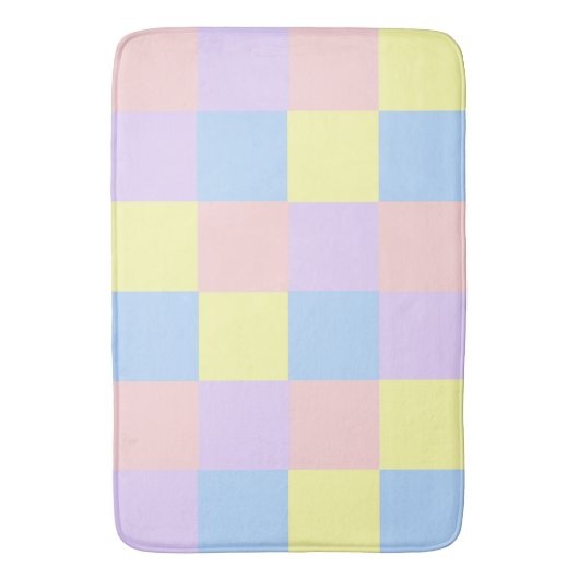 Pastel Spring Schachbretts Badematte (Vorderseite Vertikal)