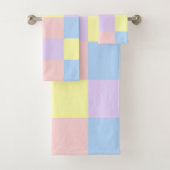 Pastel Spring Schachbretts Badhandtuch Set (Insitu)