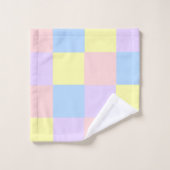 Pastel Spring Schachbretts Badhandtuch Set (Waschlappen)