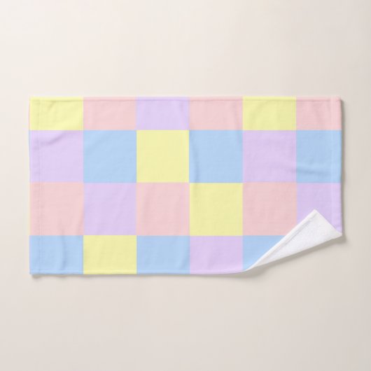 Pastel Spring Schachbretts Badhandtuch Set (Handtuch)