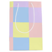 Pastel Spring Schachbretts Mittlere Geschenktüte (Vorderseite)