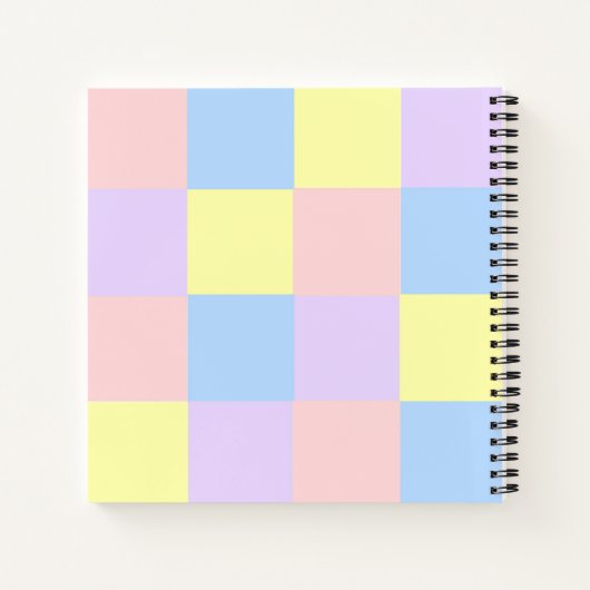 Pastel Spring Schachbretts Notizblock (Rückseite)