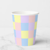 Pastel Spring Schachbretts Pappbecher (Rückseite)