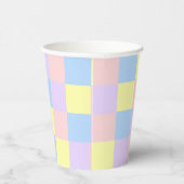 Pastel Spring Schachbretts Pappbecher (Rechts)