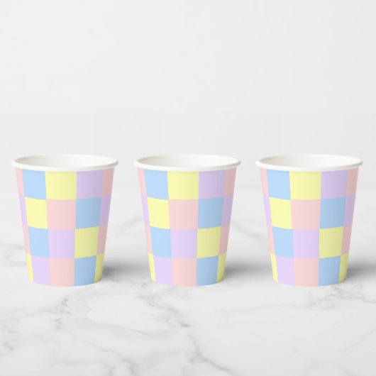 Pastel Spring Schachbretts Pappbecher (Multi)