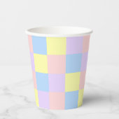 Pastel Spring Schachbretts Pappbecher (Vorderseite)