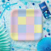 Pastel Spring Schachbretts Pappteller (Party)