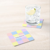 Pastel Spring Schachbretts Rechteckiger Pappuntersetzer (Vor Ort)