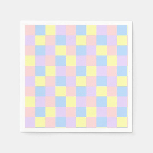 Pastel Spring Schachbretts Serviette (Vorderseite)