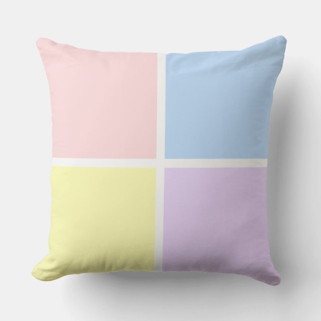 Pastel Spring Squares Kissen (Vorderseite)