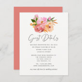 Pastel Spring Wedding Floral Wedding Guest Details Begleitkarte (Vorne/Hinten)