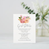 Pastel Spring Wedding Floral Wedding Guest Details Begleitkarte (Stehend Vorderseite)