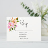 Pastel Spring Wedding Floral Wedding RSVP Karte (Stehend Vorderseite)