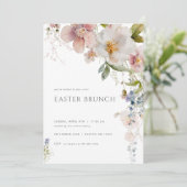 Pastel Spring Wildblume Osterfeier Einladung (Stehend Vorderseite)