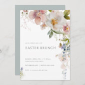 Pastel Spring Wildblume Osterfeier Einladung (Vorne/Hinten)