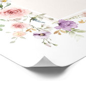 Pastel Spring Wildblumen Babydusche Willkommen Poster (Ecke)