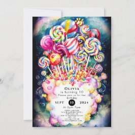 Pastel Sprinkle Candyland Birthday Einladung