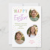 Pastel Sprinkles Easter Egg Photo Collage Easter Karte (Vorderseite)