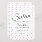 Pastel Sprinkles Ice Creme Party Süß 16 Quince Einladung (Vorne/Hinten)