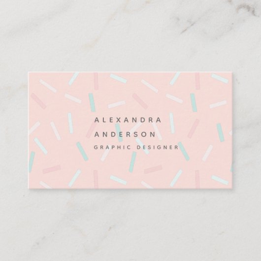 Pastel Sprinkles Light Pink Business Card Visitenkarte (Vorderseite)