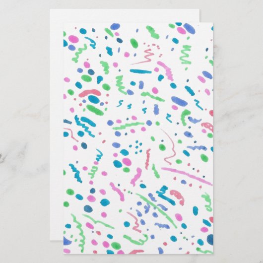 Pastel Spritzer Confetti Print Briefpapier (Vorne/Hinten)