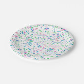 Pastel Spritzer Confetti Print Pappteller (Schrägansicht)