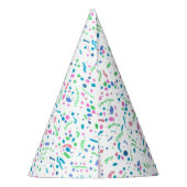 Pastel Spritzer Confetti Print Partyhütchen (Rückseite)