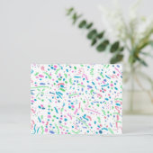 Pastel Spritzer Confetti Print Postkarte (Stehend Vorderseite)