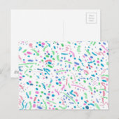 Pastel Spritzer Confetti Print Postkarte (Vorne/Hinten)