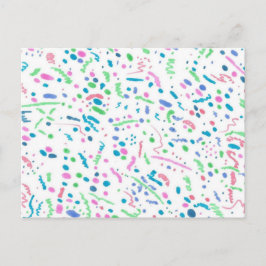 Pastel Spritzer Confetti Print Postkarte