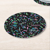 Pastel Spritzer Confetti Print Runder Pappuntersetzer (Angewinkelt)