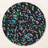 Pastel Spritzer Confetti Print Runder Pappuntersetzer (Vorderseite)