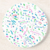 Pastel Spritzer Confetti Print Untersetzer (Vorne)