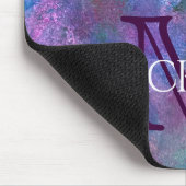 Pastel Spritzer | Pink Lila Blue Green Monogram Mousepad (Ecke)