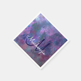 Pastel Spritzer | Pink Lila Blue Green Monogram Serviette