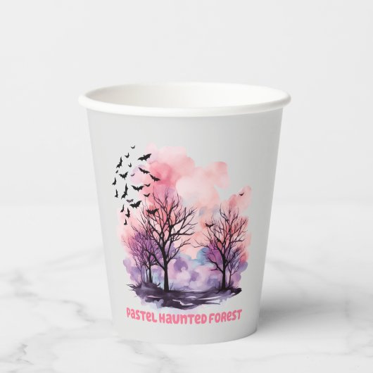 Pastel Spuk Forest Pappbecher (Vorderseite)