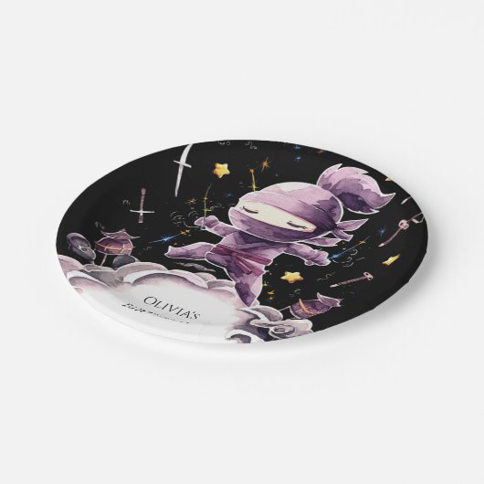 Pastel Spy Ninja Geburtstag Pappteller (Schrägansicht)